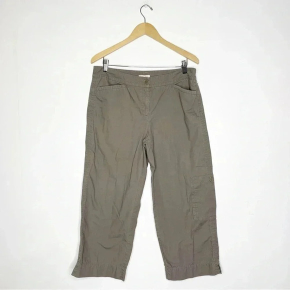 Eileen Fisher Crop Wide Leg Cargo Pants Size Medium - Picture 1 of 7